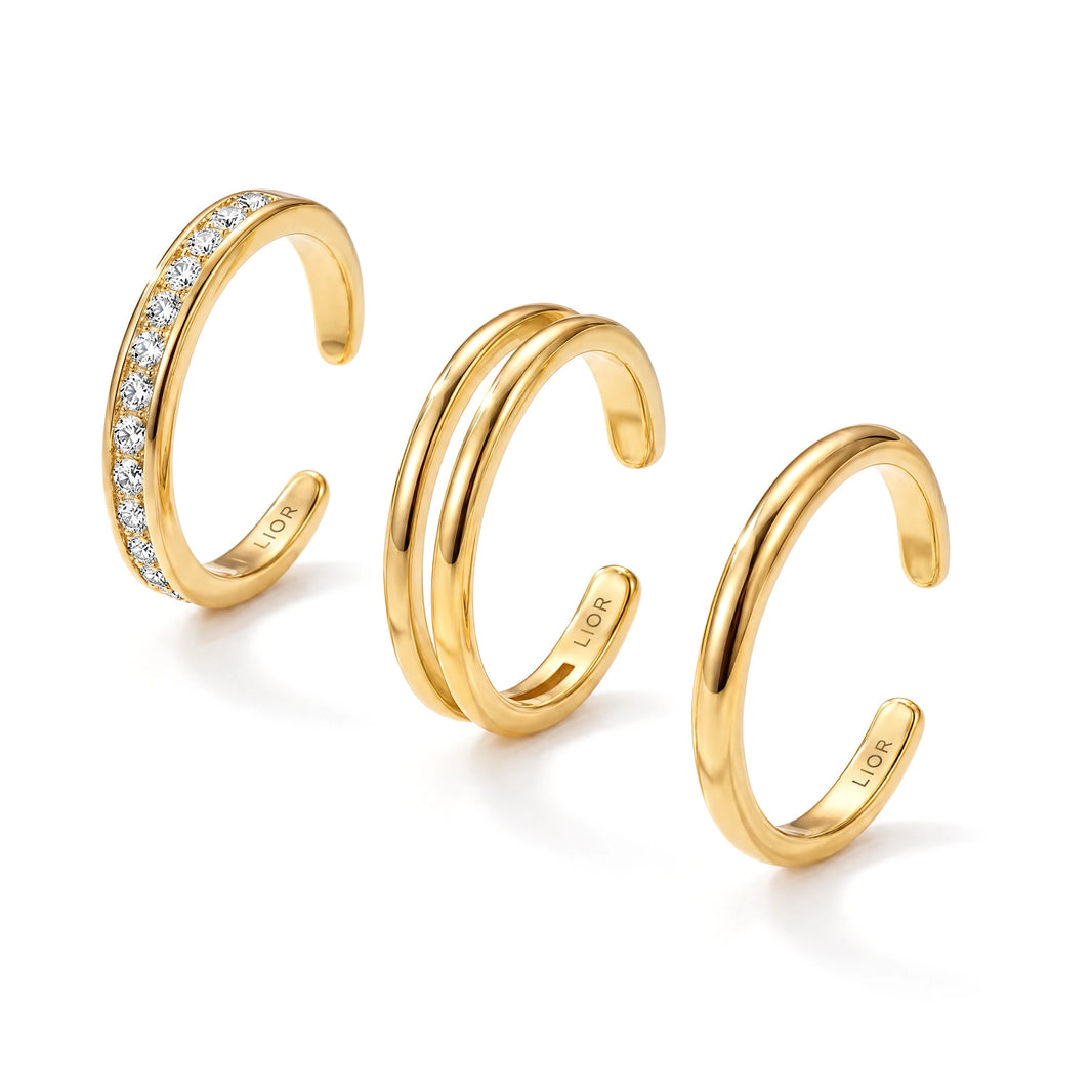 Aura Toe Ring Set Gold