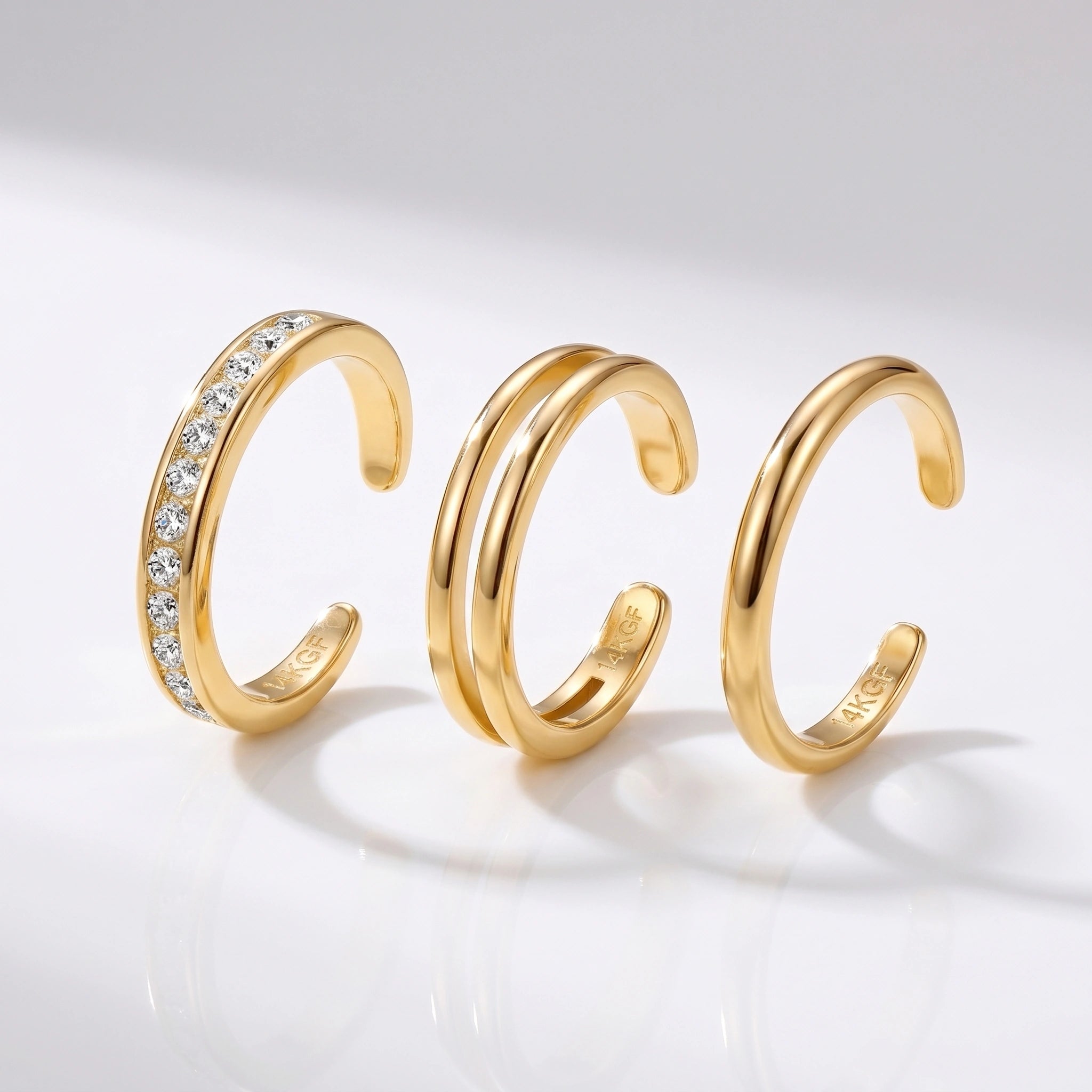 Aura Toe Ring Set Gold