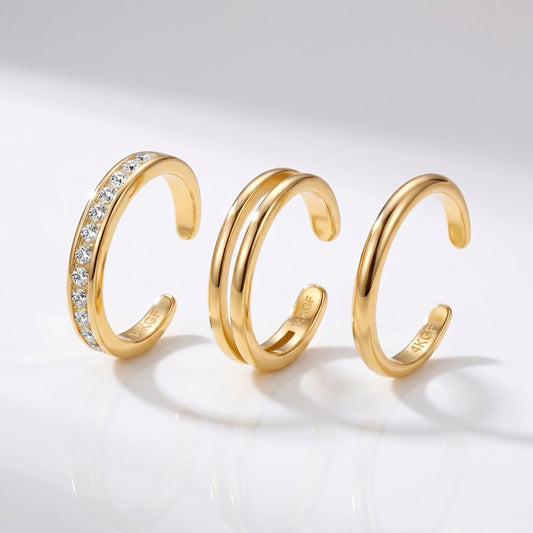Aura Toe Ring Set Gold