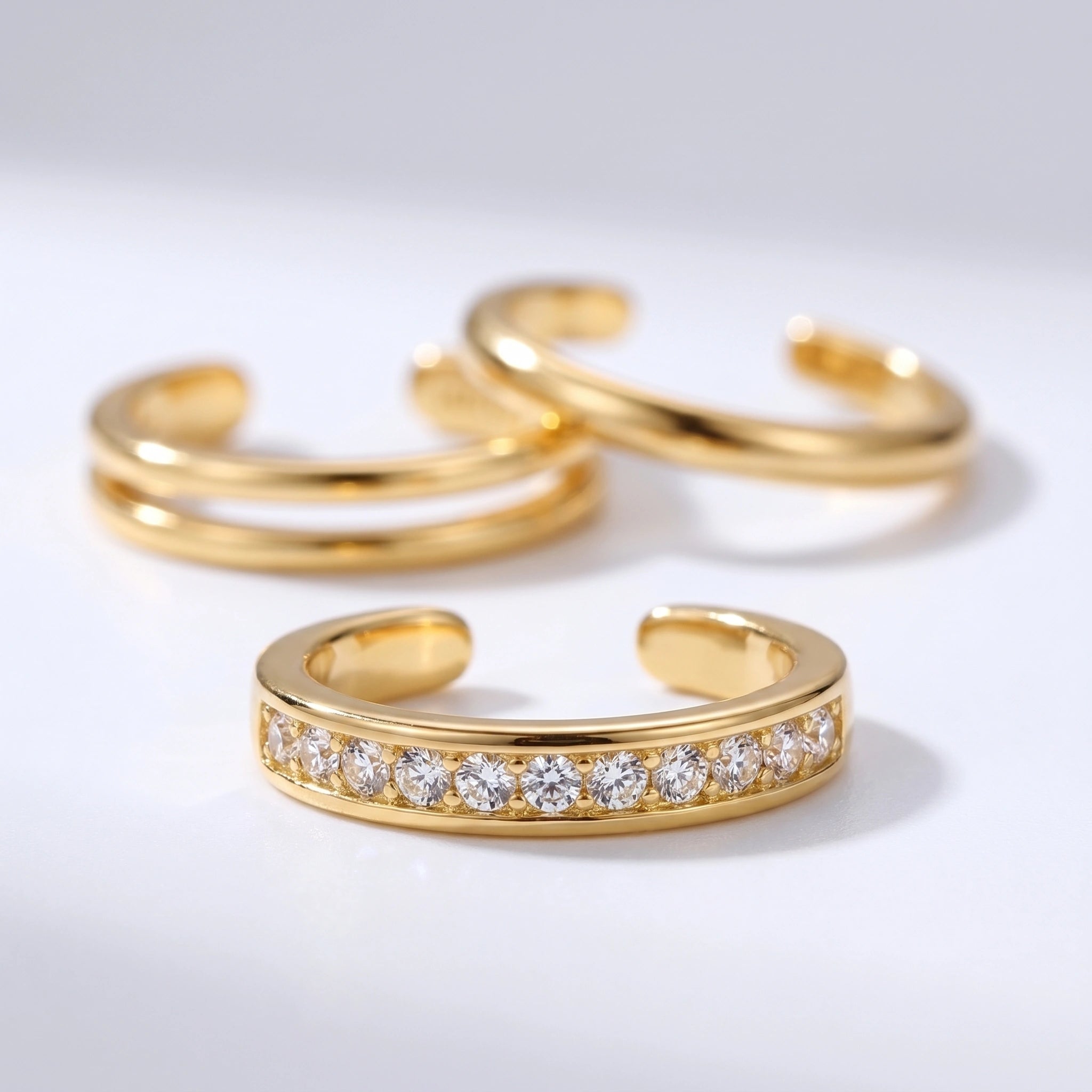 Aura Toe Ring Set Gold