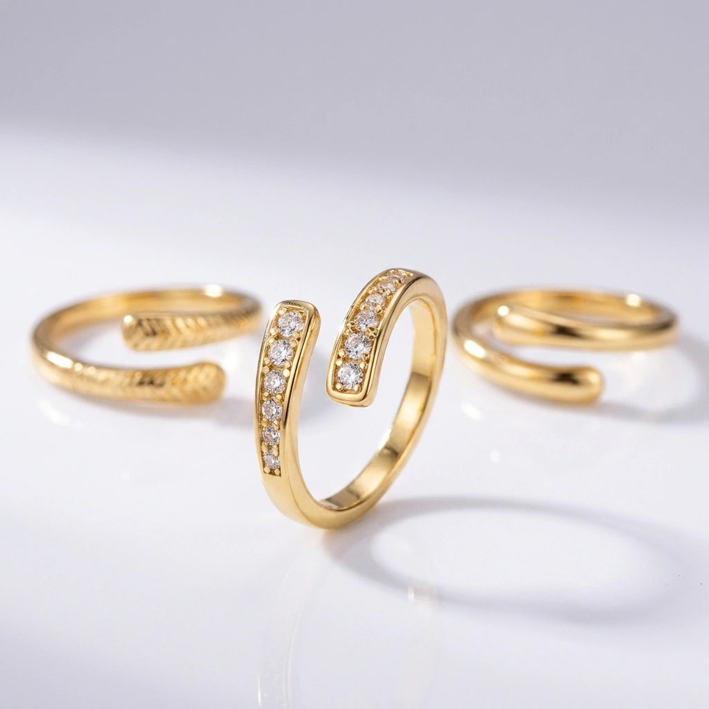 Nile Toe Ring Set Gold