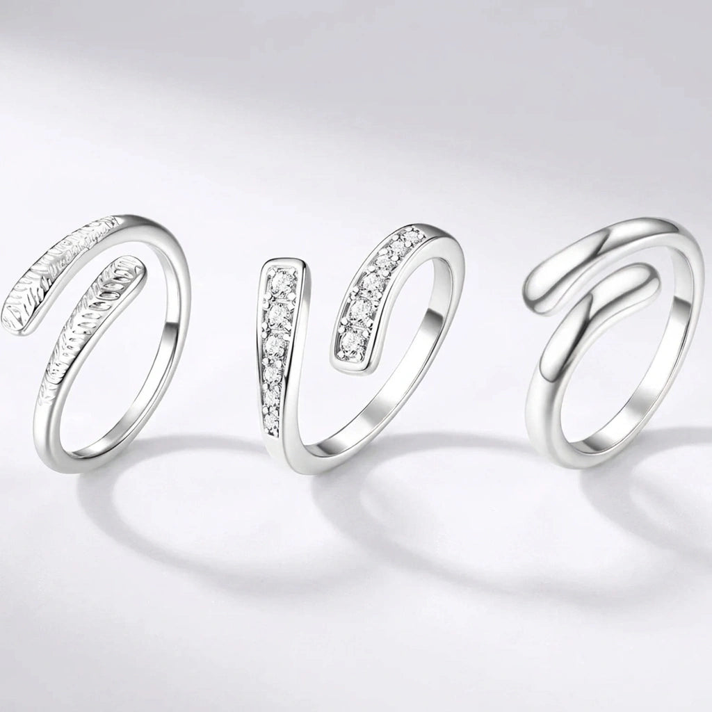 Nile Toe Ring Set Silver