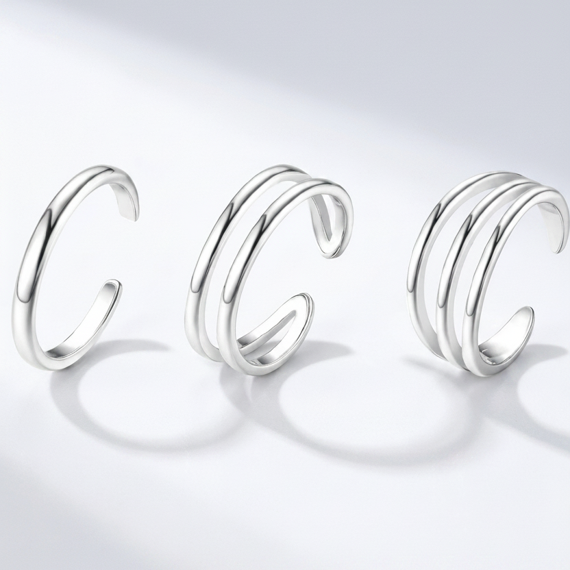 Eternal Toe Ring Set Silver