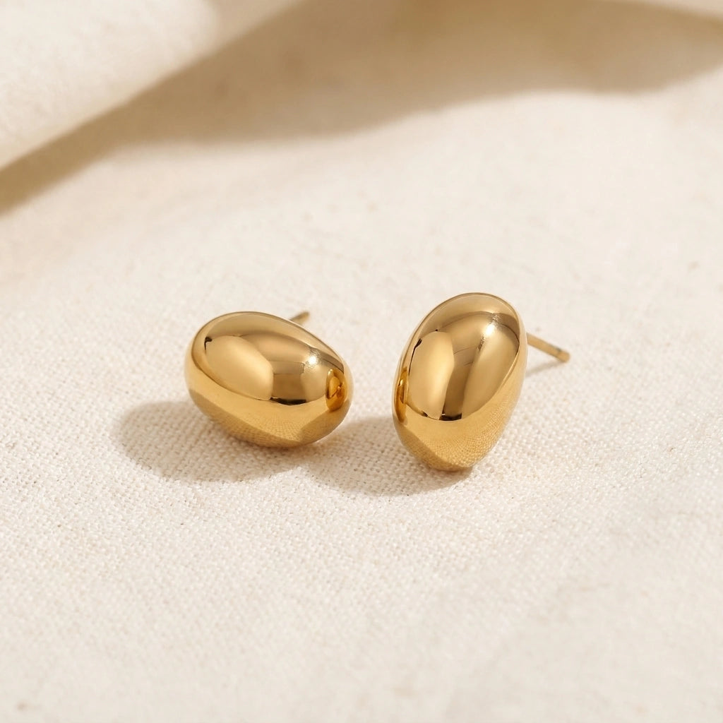 Drop Stud Earrings Gold