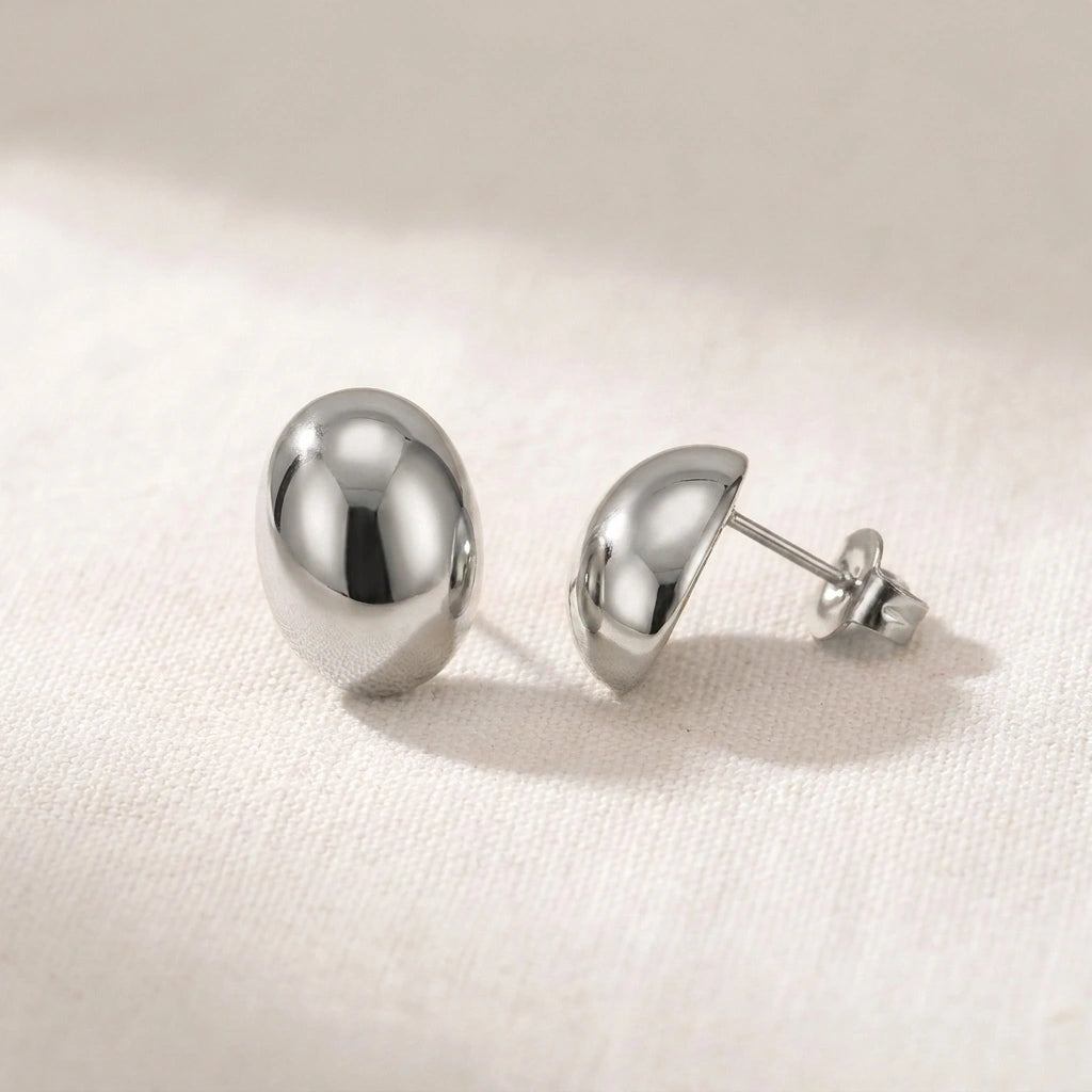 Drop Stud Earrings Silver