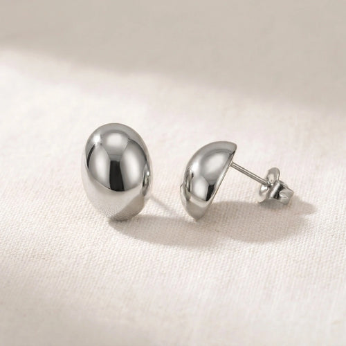 Drop Stud Earrings Silver