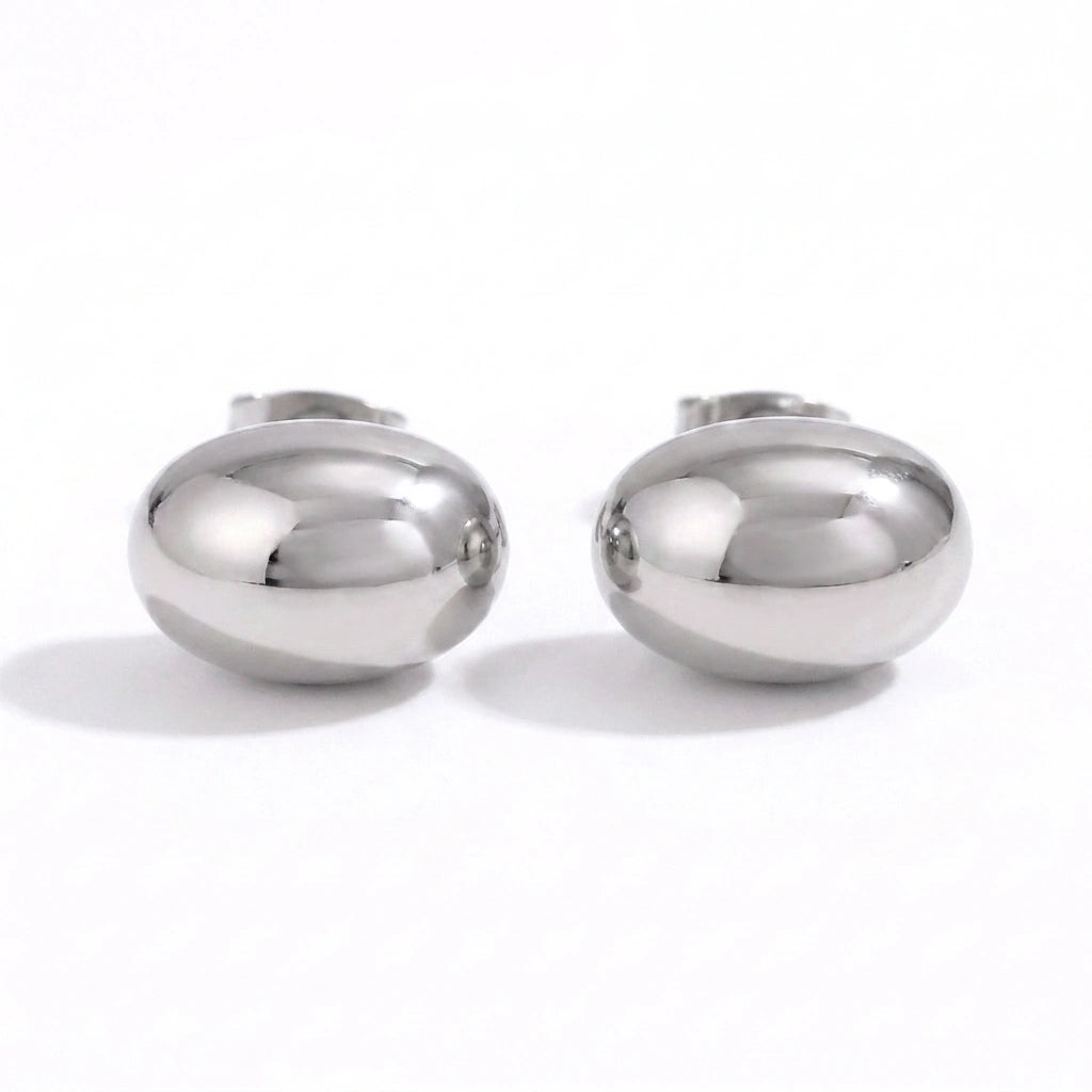 Drop Stud Earrings Silver