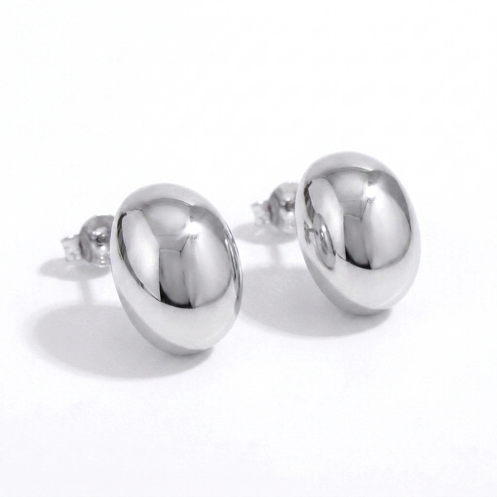 Drop Stud Earrings Silver